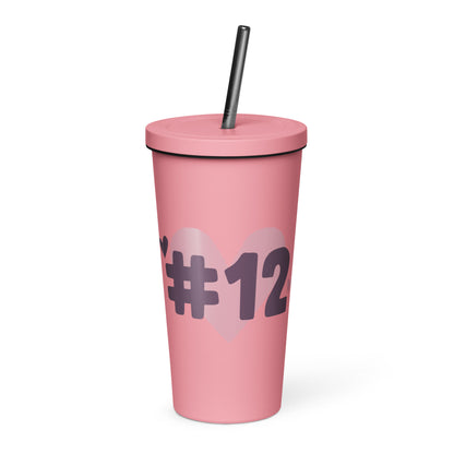 #12 Insulated tumbler with a straw