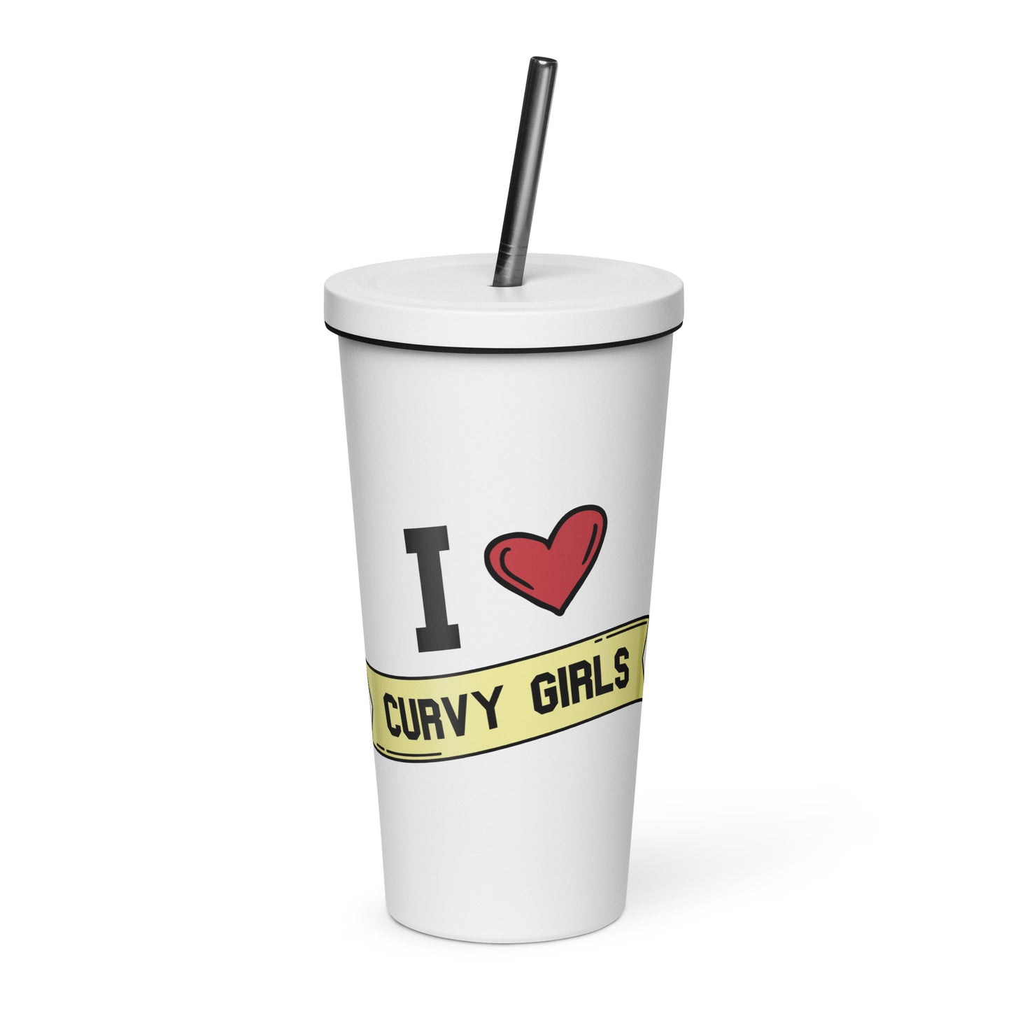 I <3 Curvy Girls Insulated tumbler with a straw