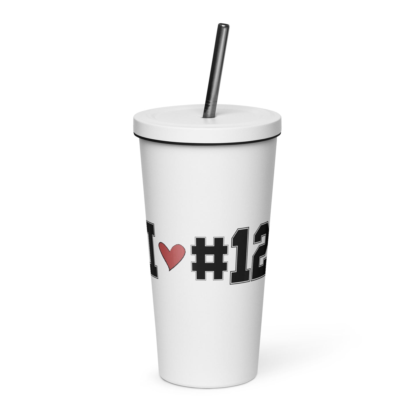 I <3 #12 Insulated tumbler with a straw