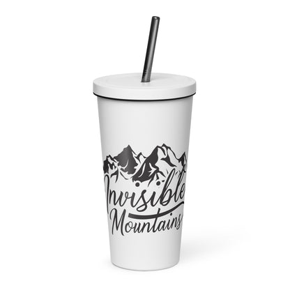 Invisible Mountains Insulated tumbler with a straw