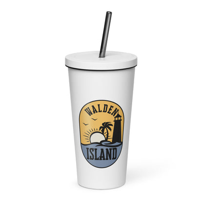 Walden Island Insulated tumbler with a straw