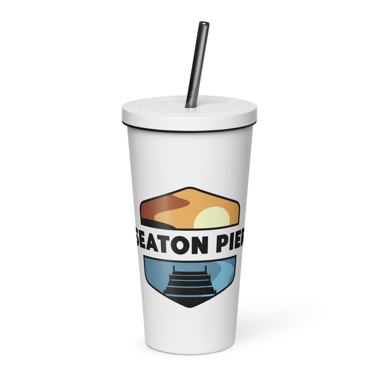 Seaton Pier Insulated tumbler with a straw