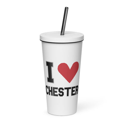 I <3 Chester Insulated tumbler with a straw