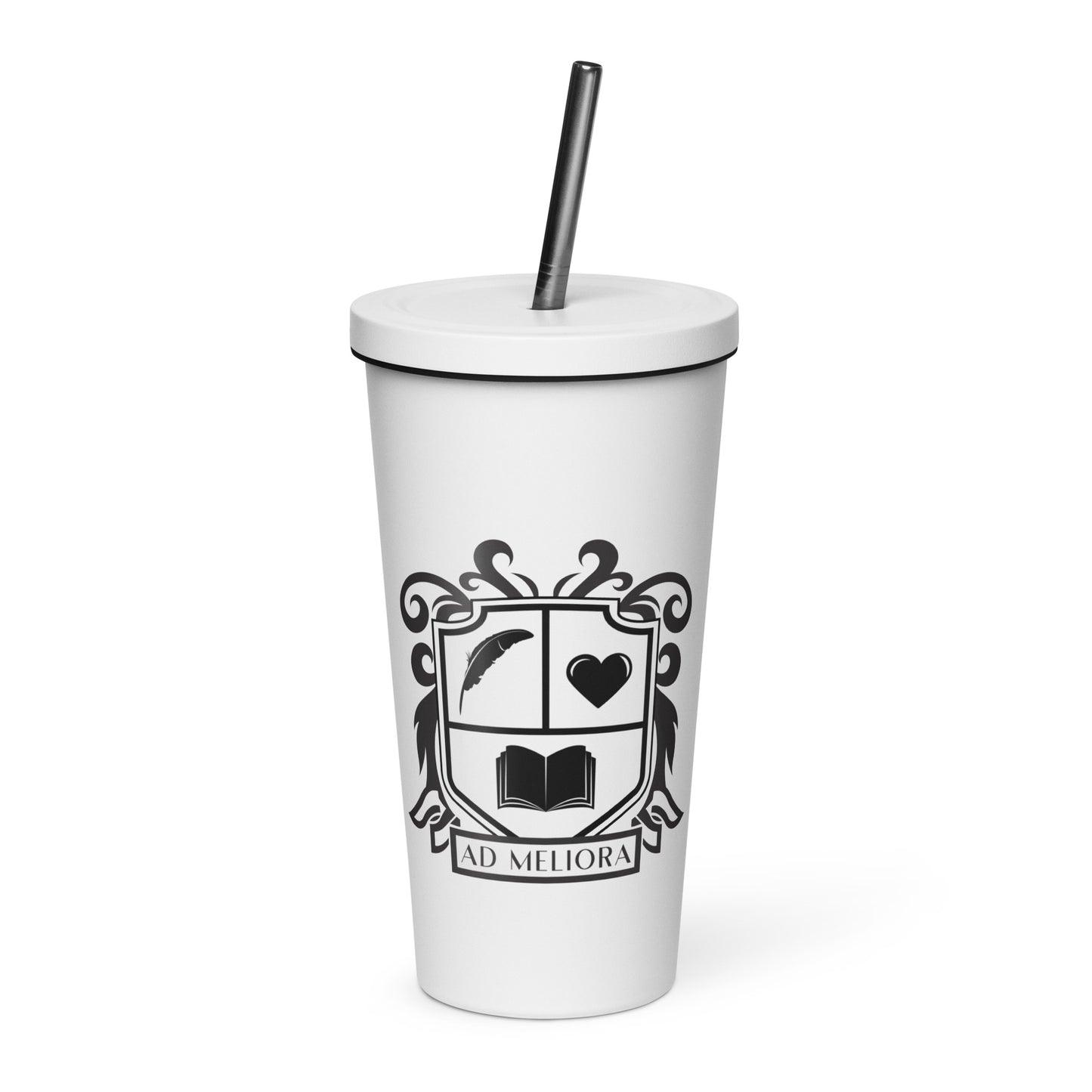 Emerson Coat of Arms Insulated tumbler with a straw