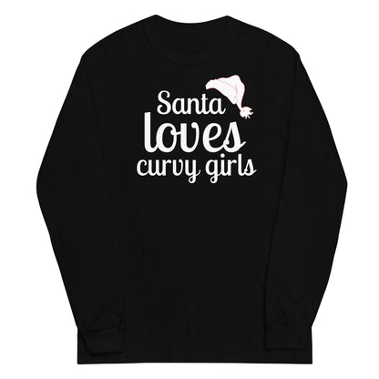 Santa Loves Curvy Girls Long Sleeve Shirt