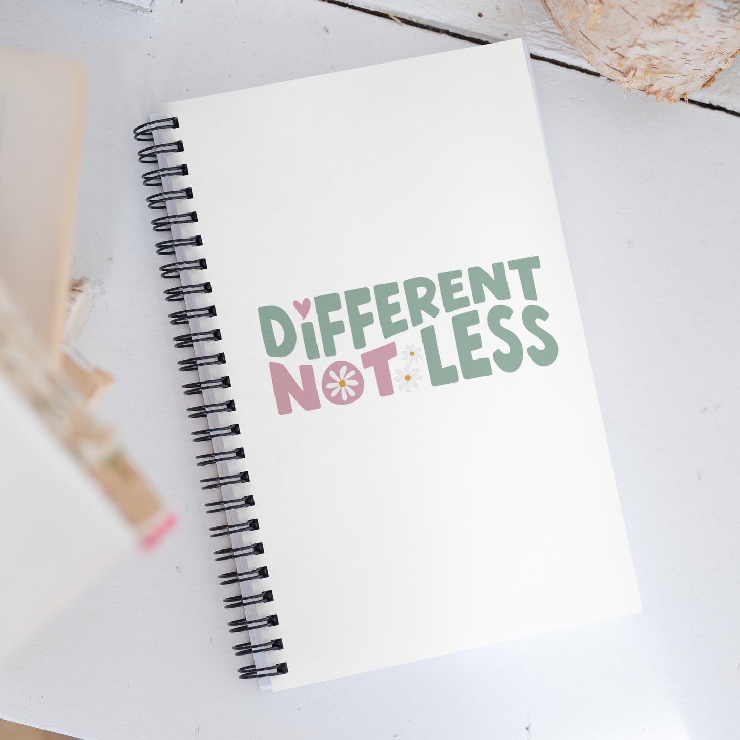 Different Not Less Spiral notebook