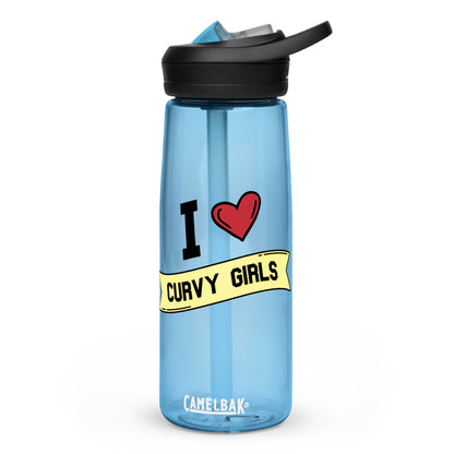 I <3 Curvy Girls Sports water bottle