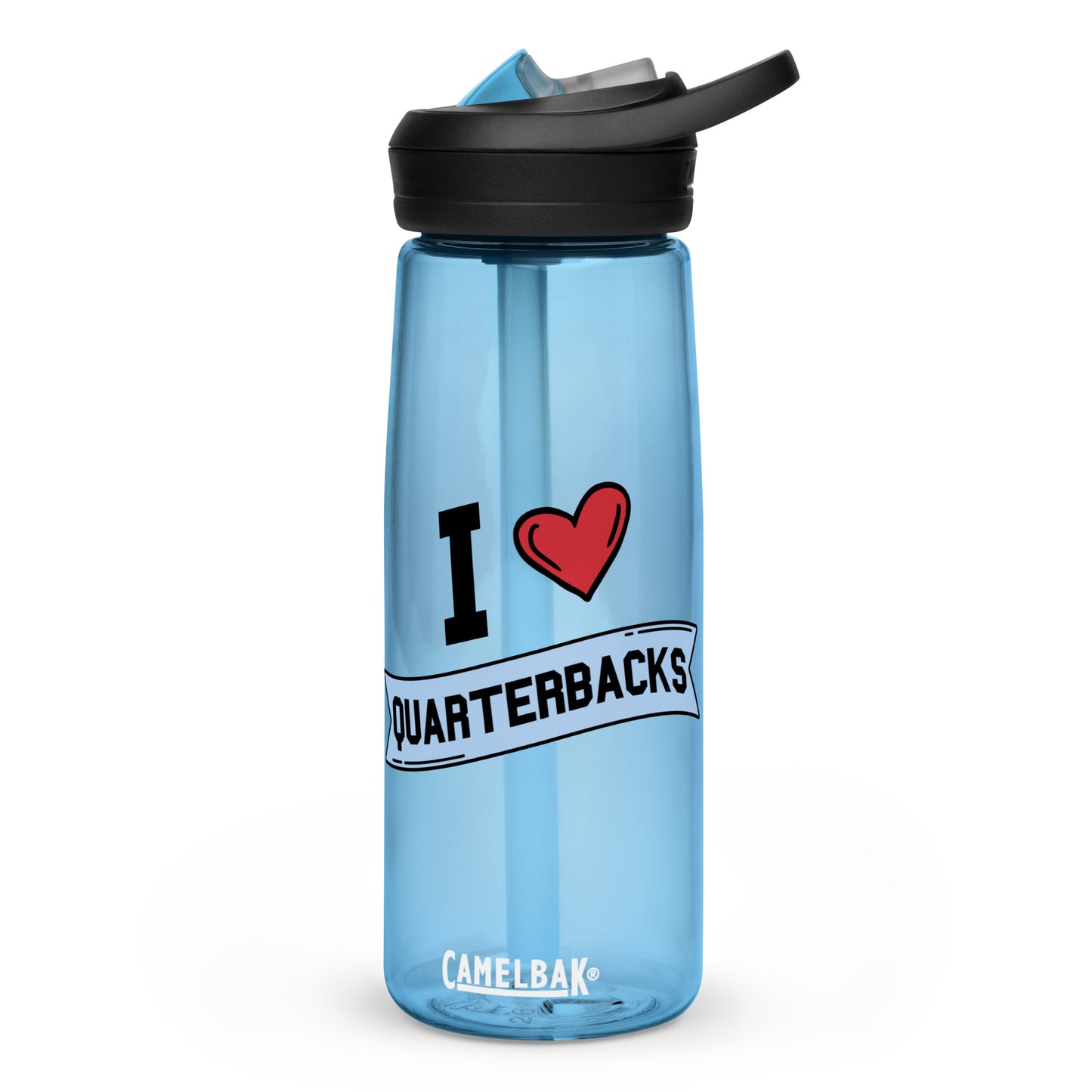 I <3 Quarterbacks Sports water bottle