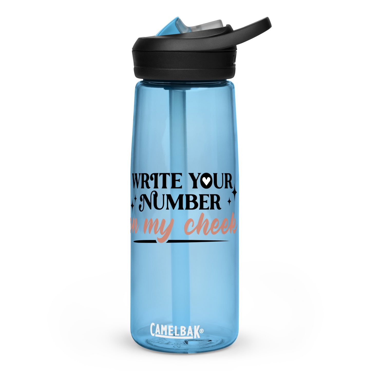 Write Your Number Sports water bottle