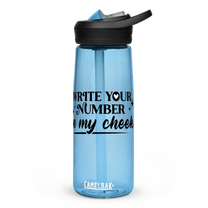 Write Your Number Sports water bottle