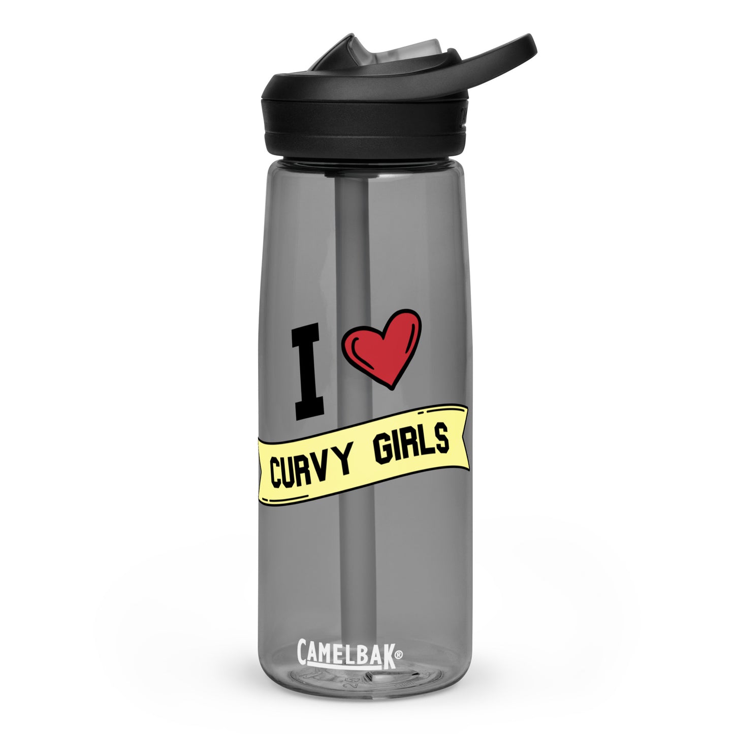 I <3 Curvy Girls Sports water bottle