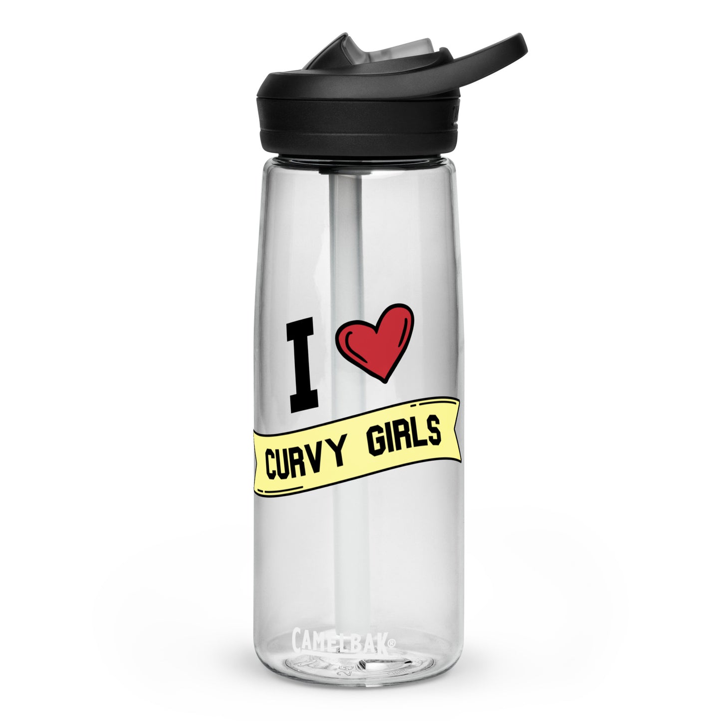 I <3 Curvy Girls Sports water bottle