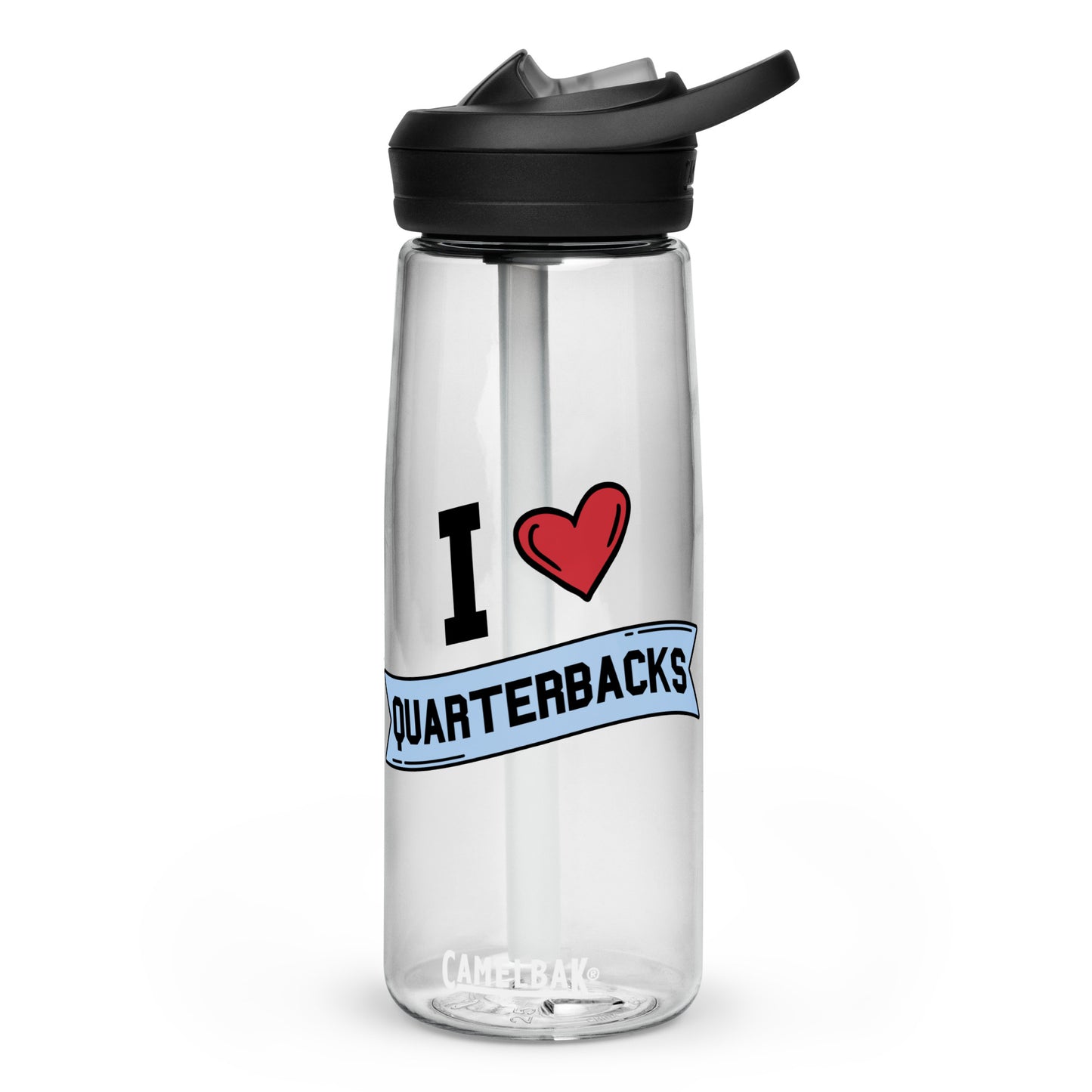 I <3 Quarterbacks Sports water bottle