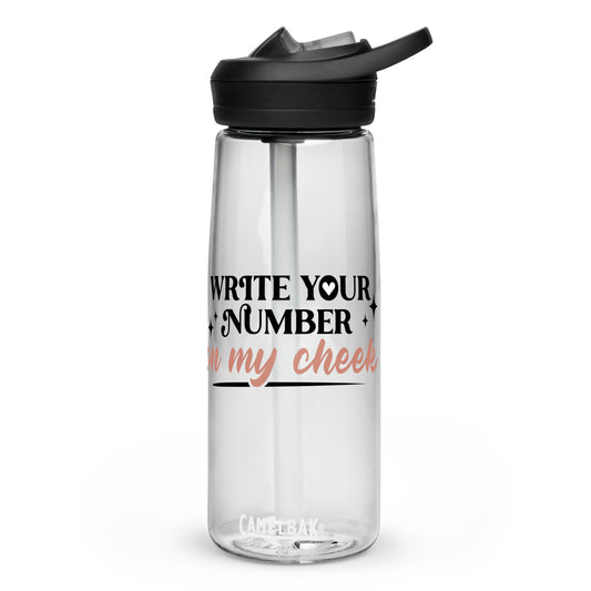 Write Your Number Sports water bottle