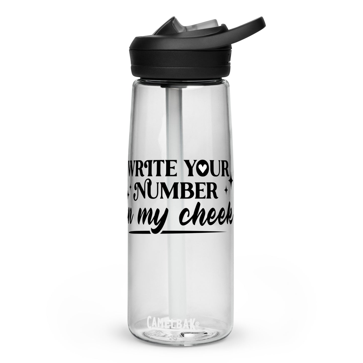 Write Your Number Sports water bottle