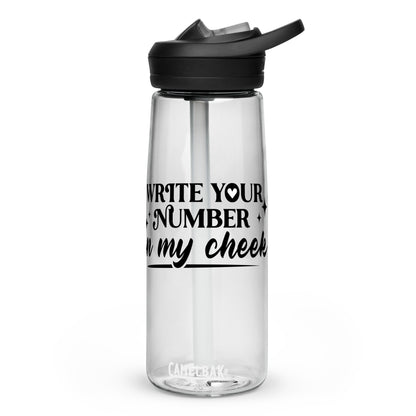 Write Your Number Sports water bottle