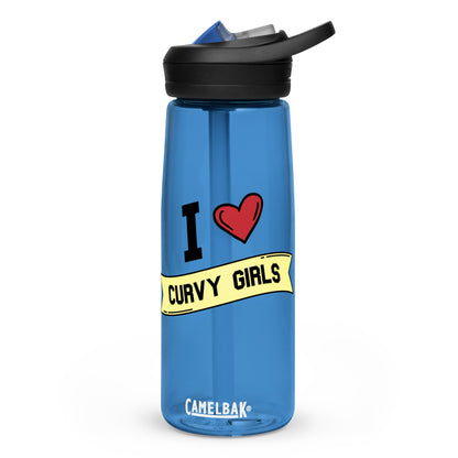 I <3 Curvy Girls Sports water bottle