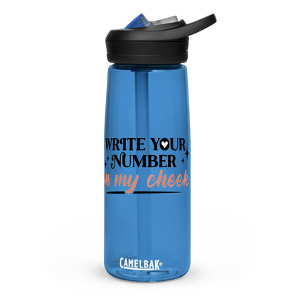 Write Your Number Sports water bottle