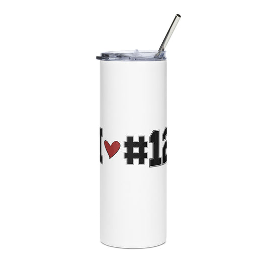 I <3 #12 Stainless steel tumbler