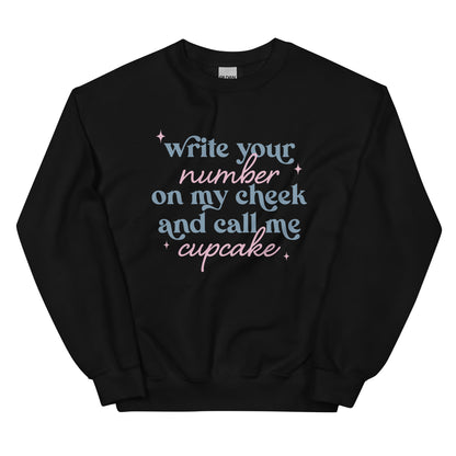 Write Your Number & Call Me Cupcake Unisex Sweatshirt