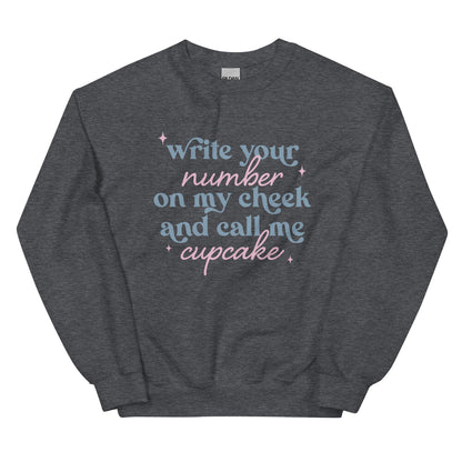 Write Your Number & Call Me Cupcake Unisex Sweatshirt