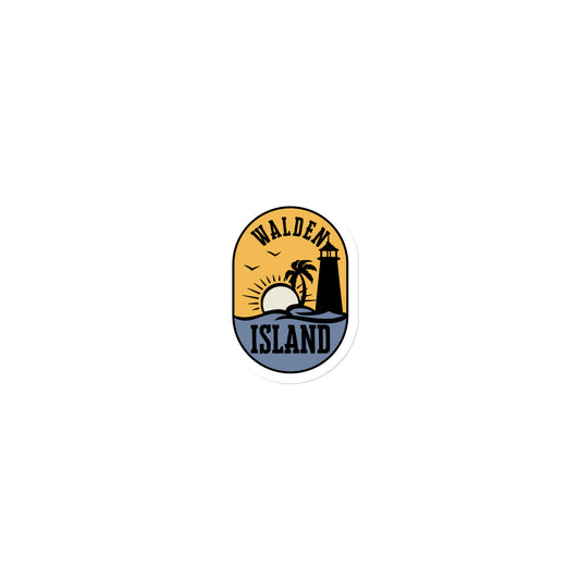 Walden Islands Magnet, with a sun, lighthouse, and the sea