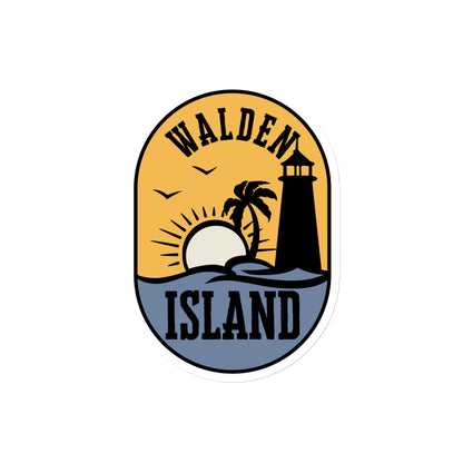 Walden Islands Magnet, with a sun, lighthouse, and the sea