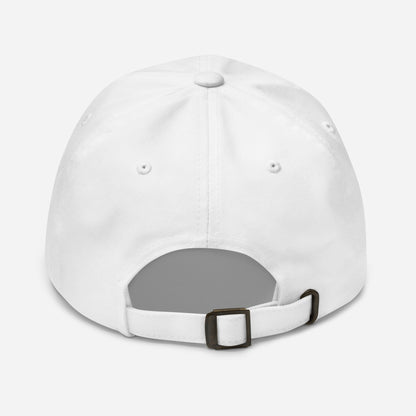 the plain white back of a cap
