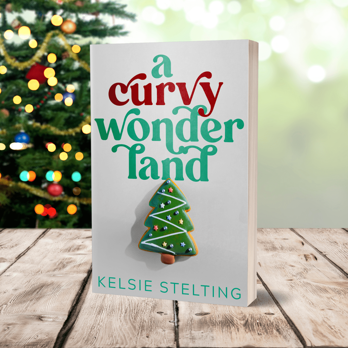 a paperback copy of a curvy wonderland by Kelsie Stelting 