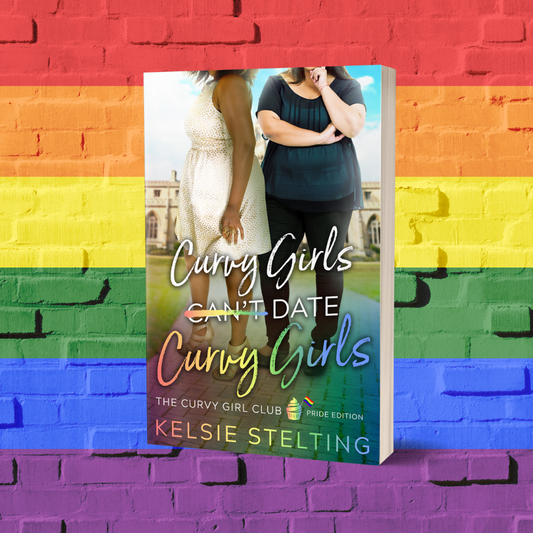 A paperback book. The book's title is Curvy Girls Can't Date Curvy Girls, The Curvy Girl Club Book 11 by author Kelsie Stelting