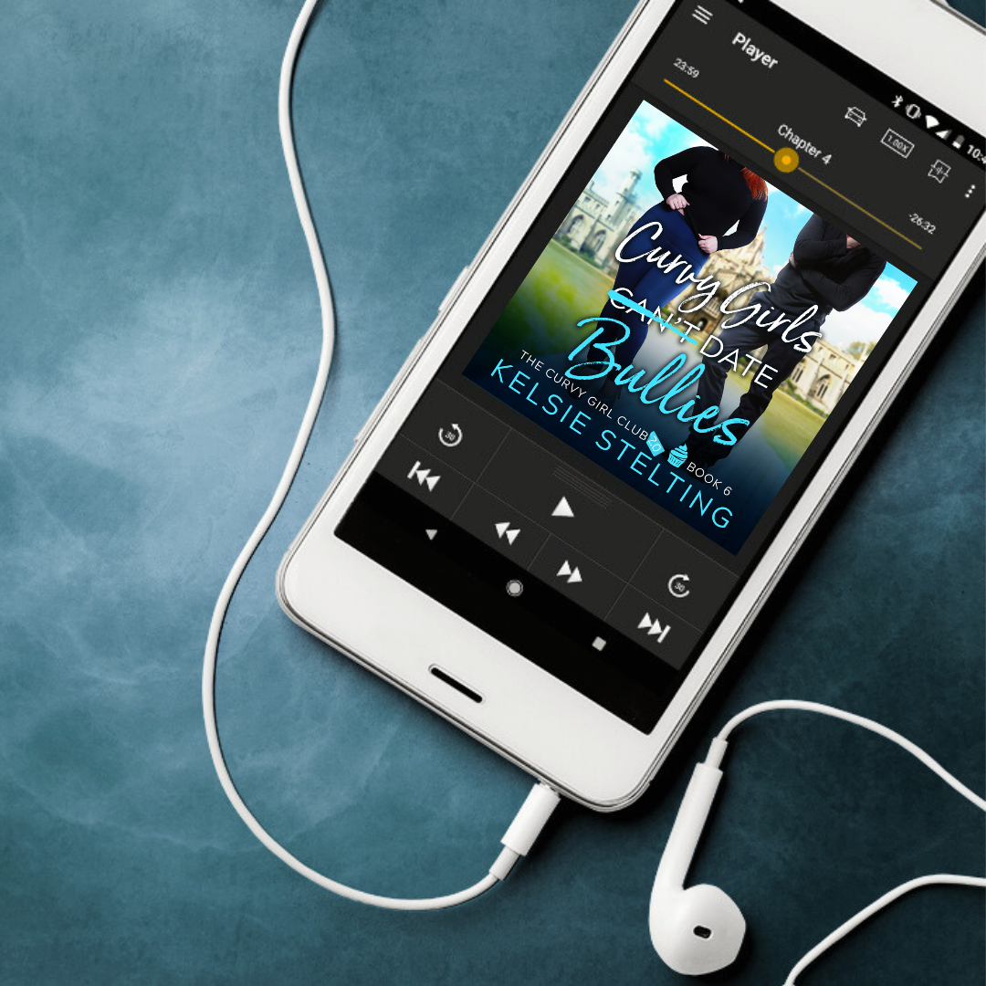 An audiobook. The book's title is Curvy Girls Can't Date Bullies, The Curvy Girl Club Book 6, by author Kelsie Stelting